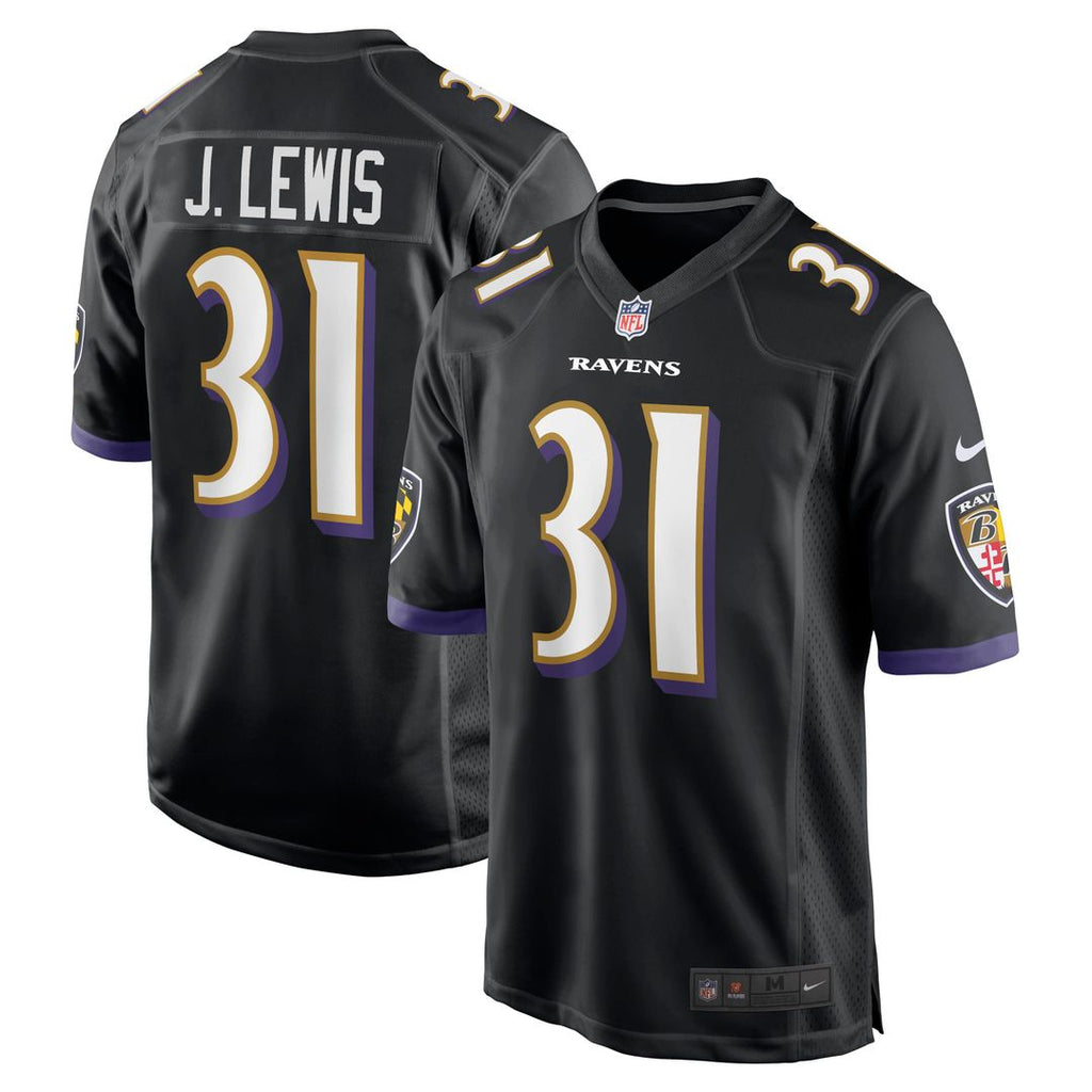 Men's Nike Baltimore Ravens Jamal Lewis Black Retired Player Alternate Game NFL Jersey