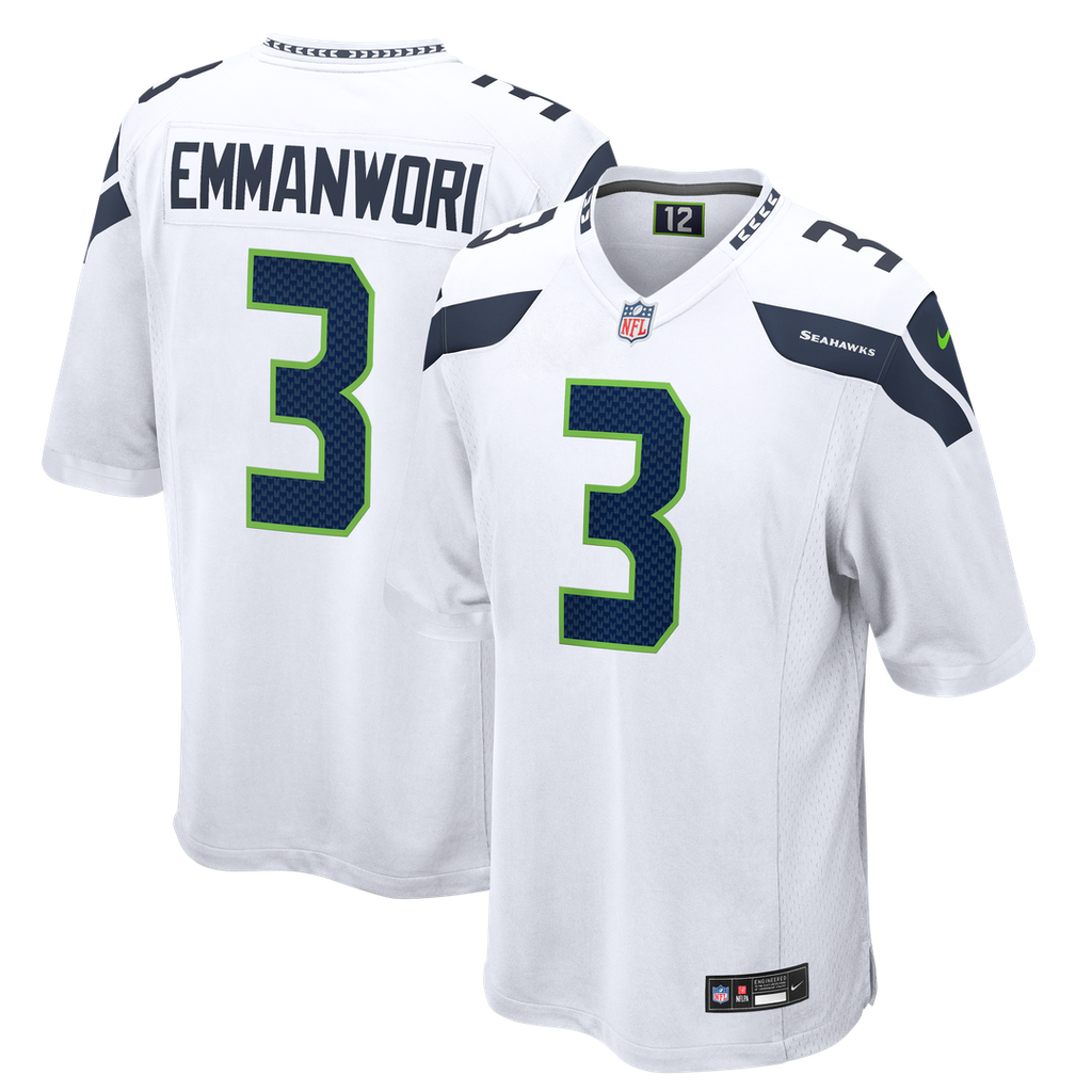 Men's Nike Seattle Seahawks Nick Emmanwori White Game NFL Jersey
