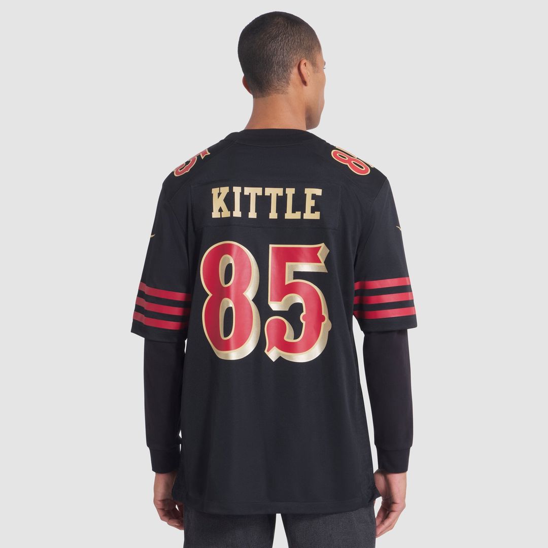 Men's Nike San Francisco 49ers George Kittle Black 2025 Rivalries Collection Game NFL Jersey