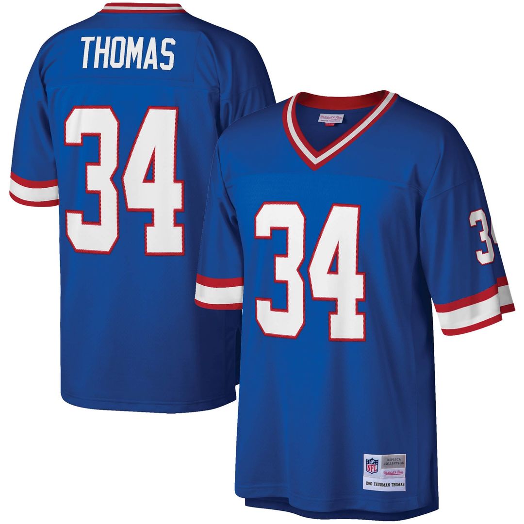 Men's Mitchell & Ness Buffalo Bills Thurman Thomas Royal Legacy Replica NFL Jersey