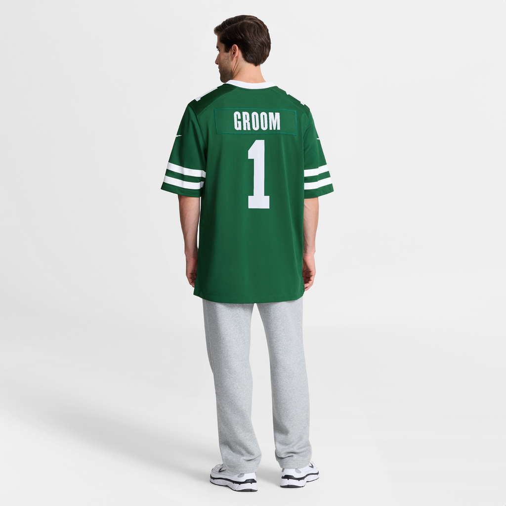 Men's Nike New York Jets Number 1 Groom Legacy Green Game NFL Jersey