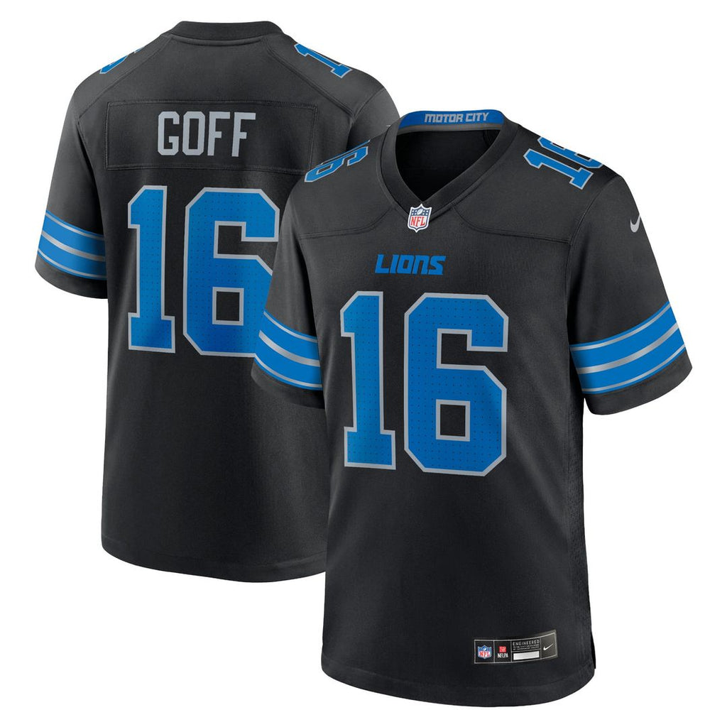 Men's Nike Detroit Lions Jared Goff Black 2nd Alternate Game NFL Jersey