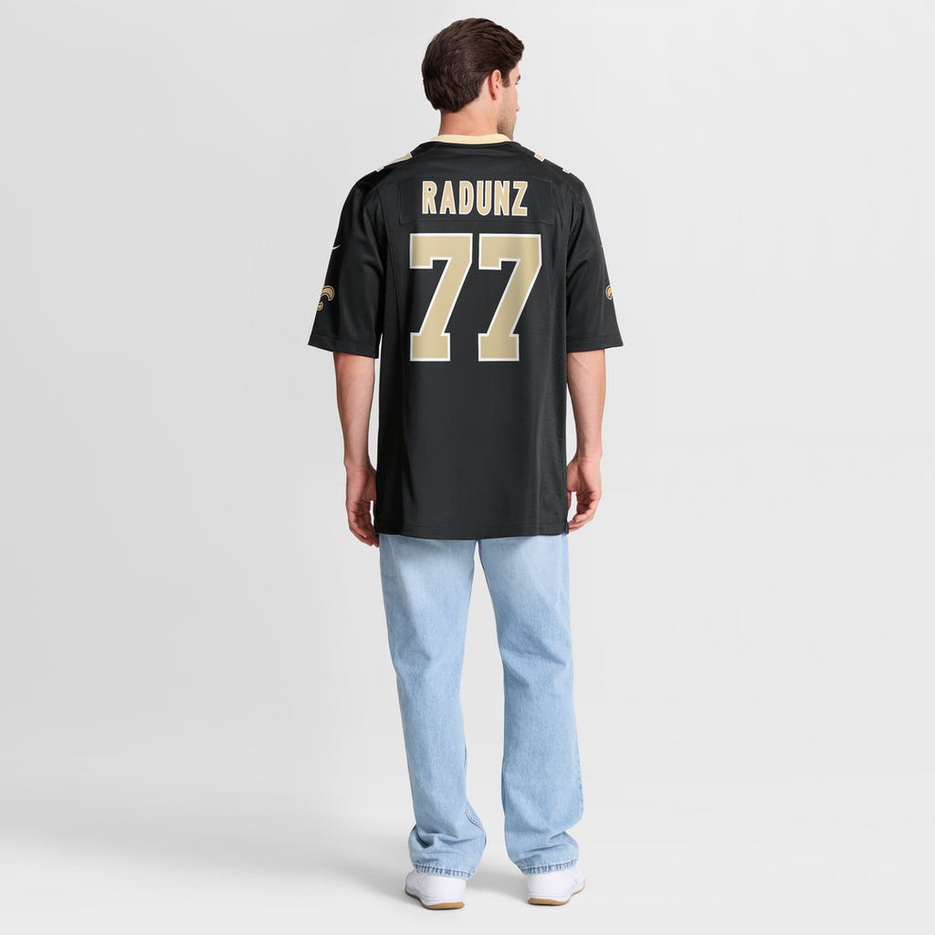 Men's Nike New Orleans Saints Dillon Radunz Black Team Game NFL Jersey