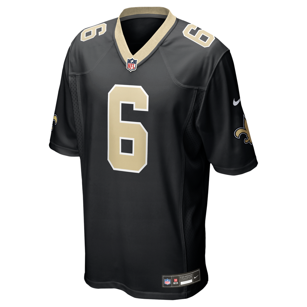 Men's Nike New Orleans Saints Tyler Shough Black Game NFL Jersey