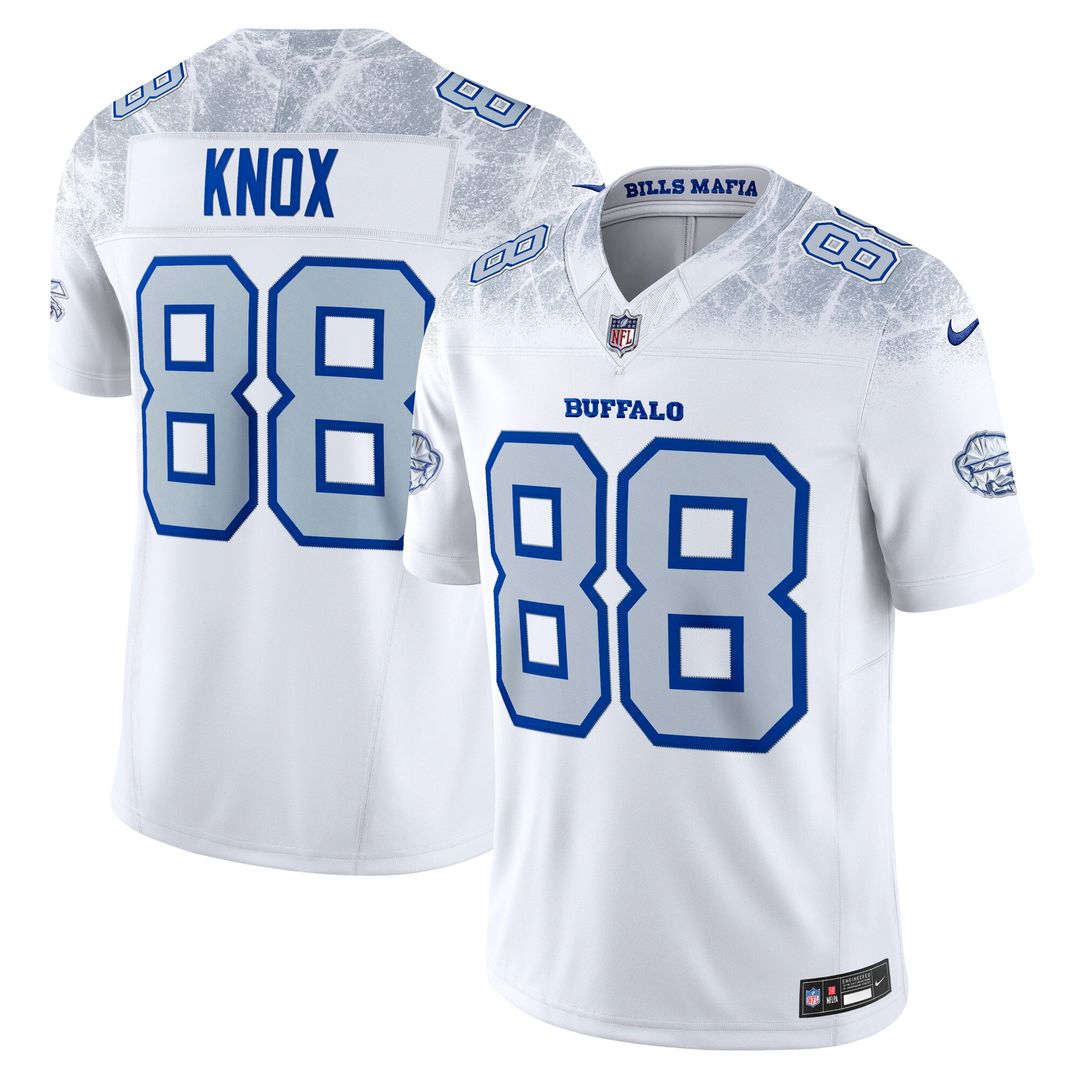 Men's Nike Buffalo Bills Dawson Knox White 2025 Rivalries Collection Stitched Limited NFL Jersey