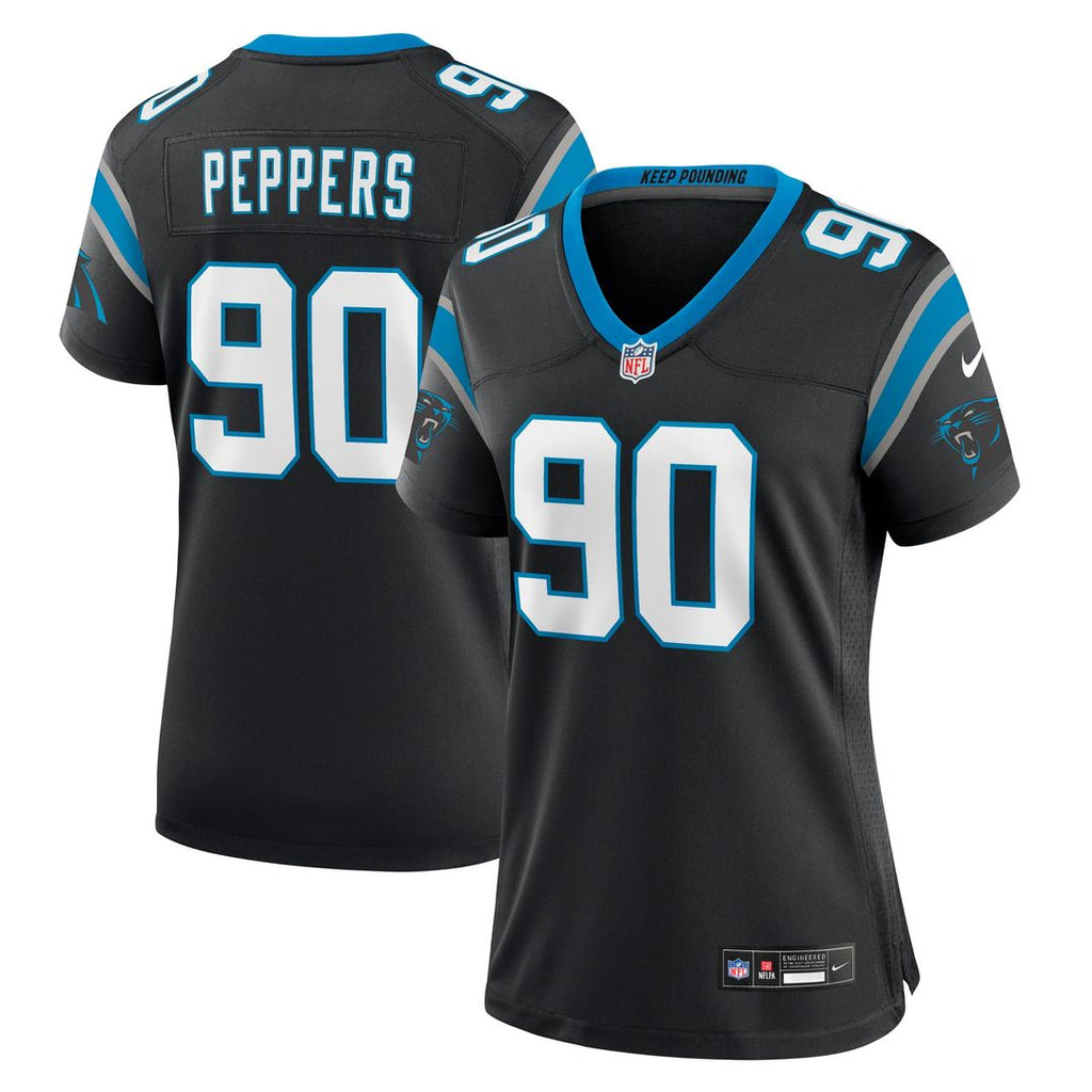 Women's Nike Carolina Panthers Julius Peppers Black Retired Player Game NFL Jersey