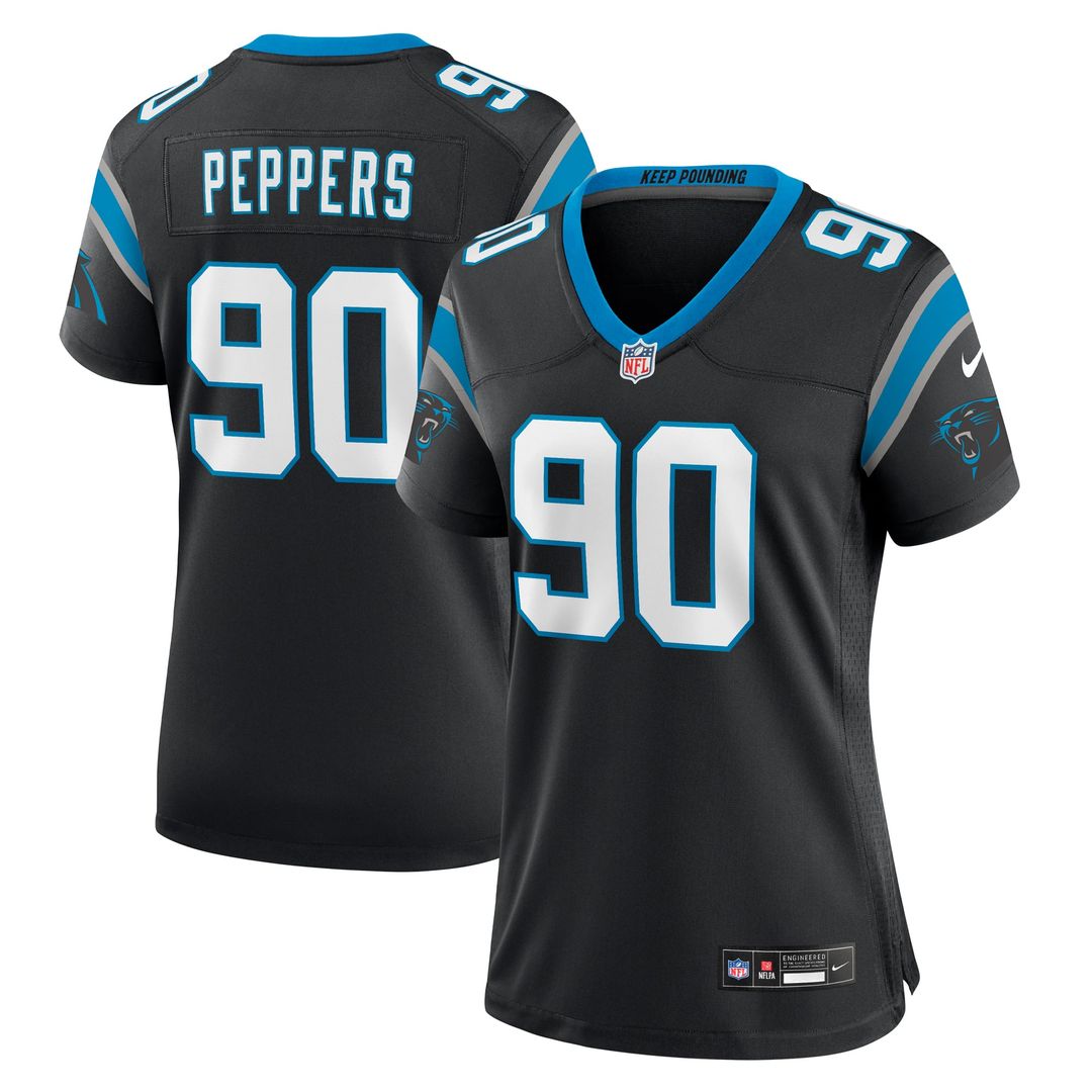 Women's Nike Carolina Panthers Julius Peppers Black Retired Player Game NFL Jersey