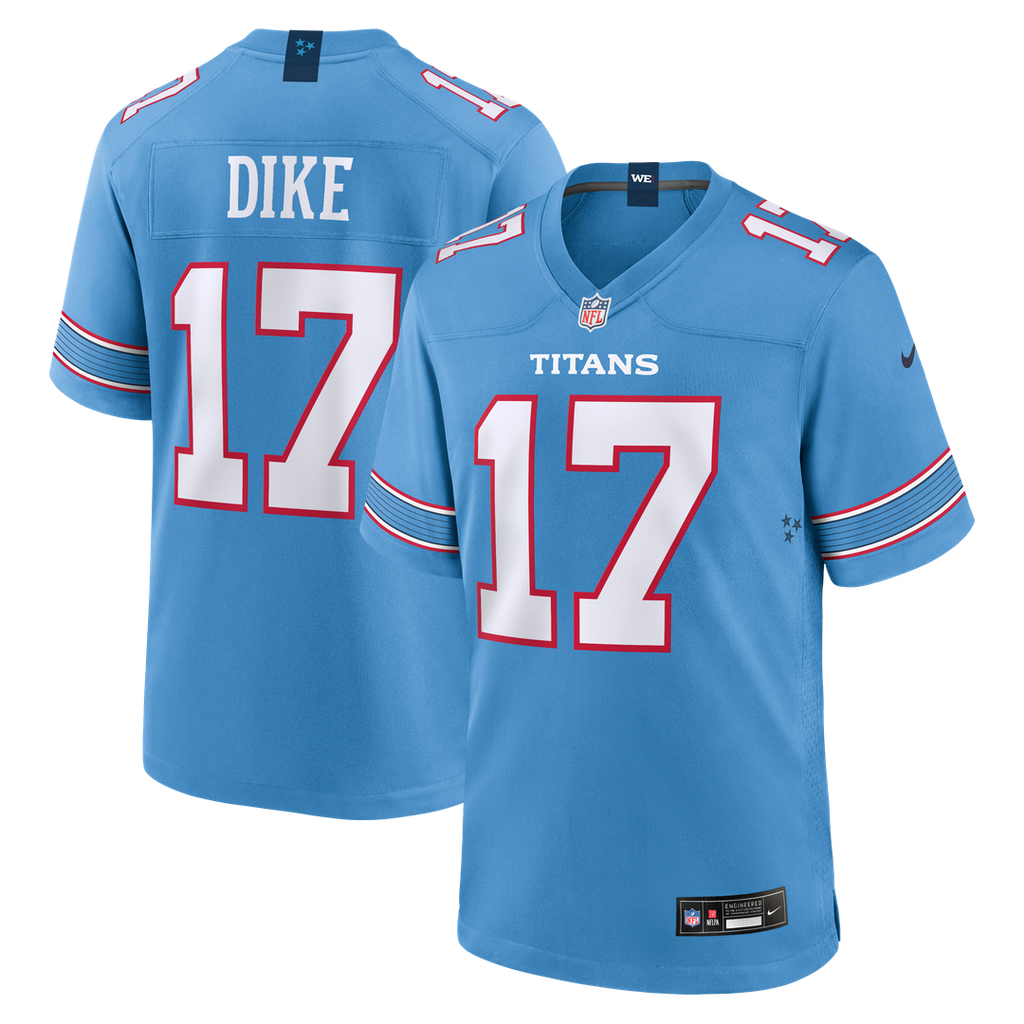 Men's Nike Tennessee Titans Chimere Dike Light Blue Team Game NFL Jersey