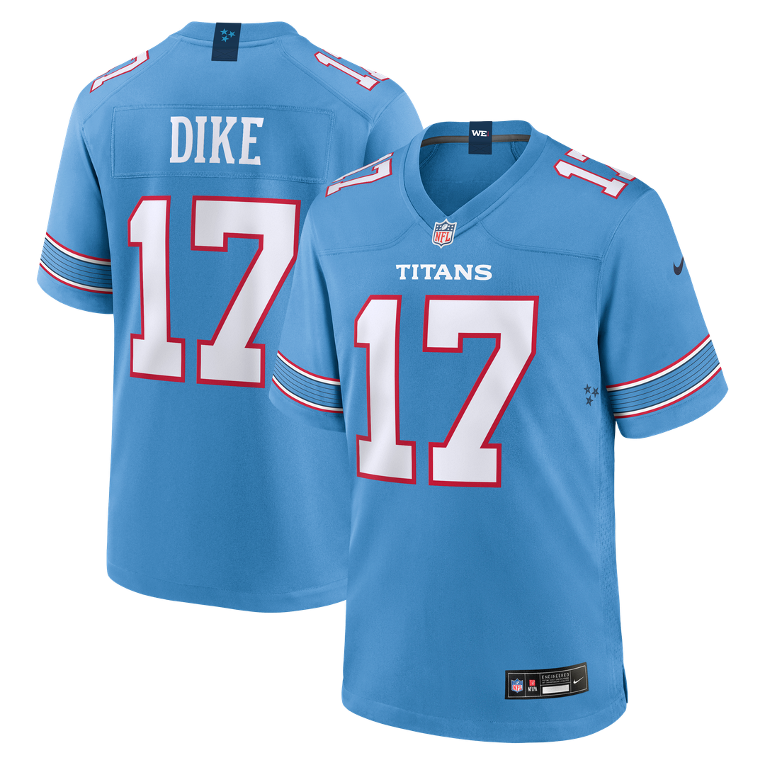 Men's Nike Tennessee Titans Chimere Dike Light Blue Team Game NFL Jersey