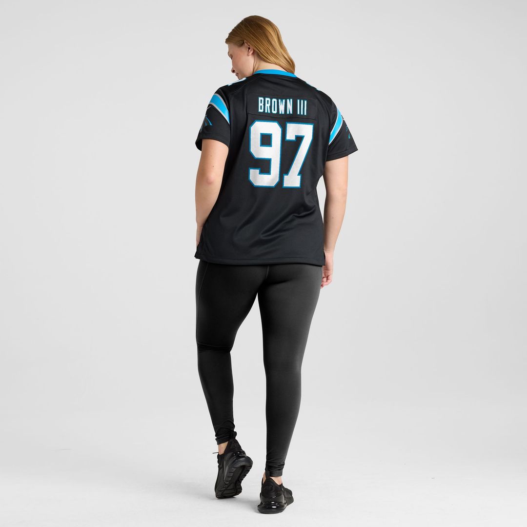 Women's Nike Carolina Panthers Bobby Brown III Black Team Game NFL Jersey