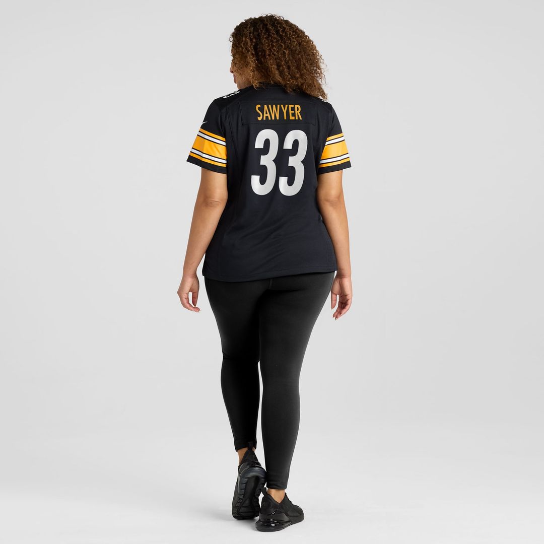 Women's Nike Pittsburgh Steelers Jack Sawyer Black Team Game NFL Jersey