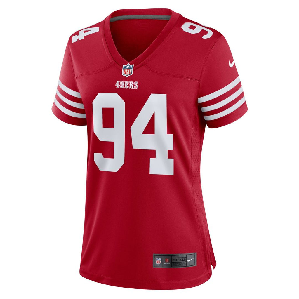 Women's Nike San Francisco 49ers Yetur Gross-Matos Scarlet Team Game NFL Jersey