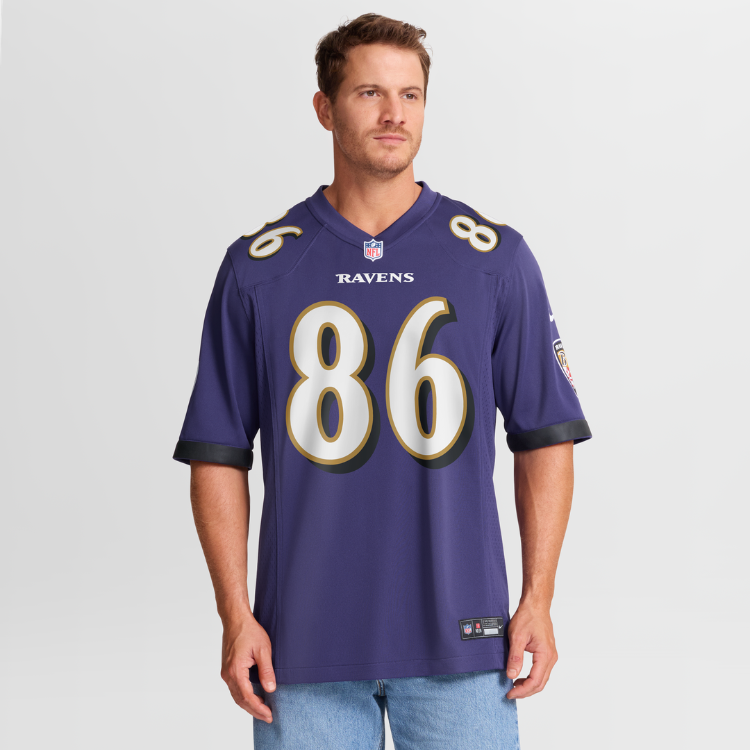 Men's Nike Baltimore Ravens Cornelius Johnson Purple Team Game NFL Jersey