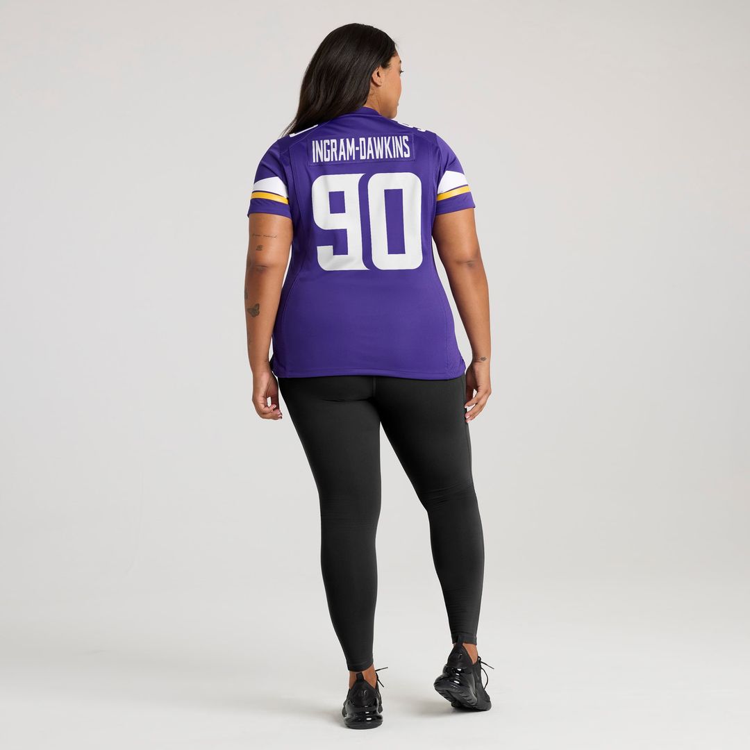 Women's Nike Minnesota Vikings Tyrion Ingram-Dawkins Purple Team Game NFL Jersey