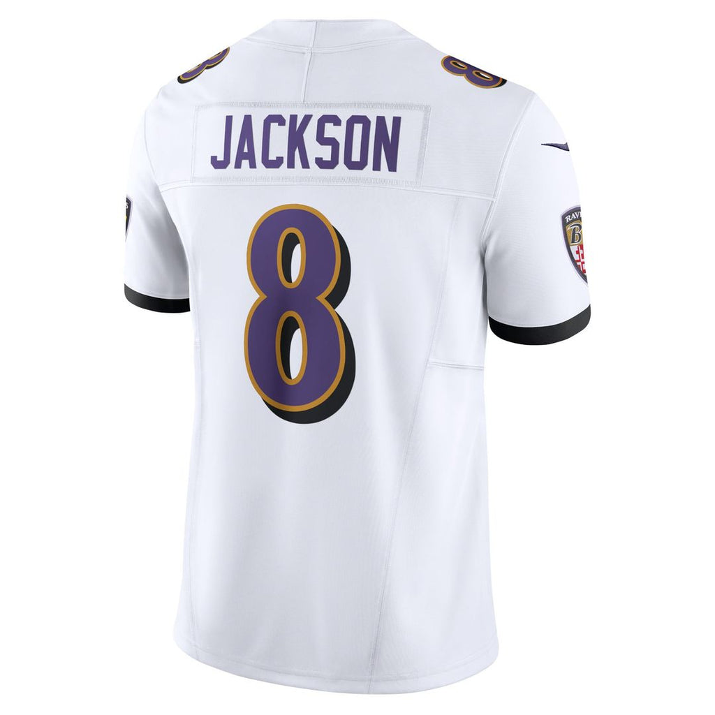 Men's Nike Baltimore Ravens Lamar Jackson White Vapor F.U.S.E. Limited NFL Jersey
