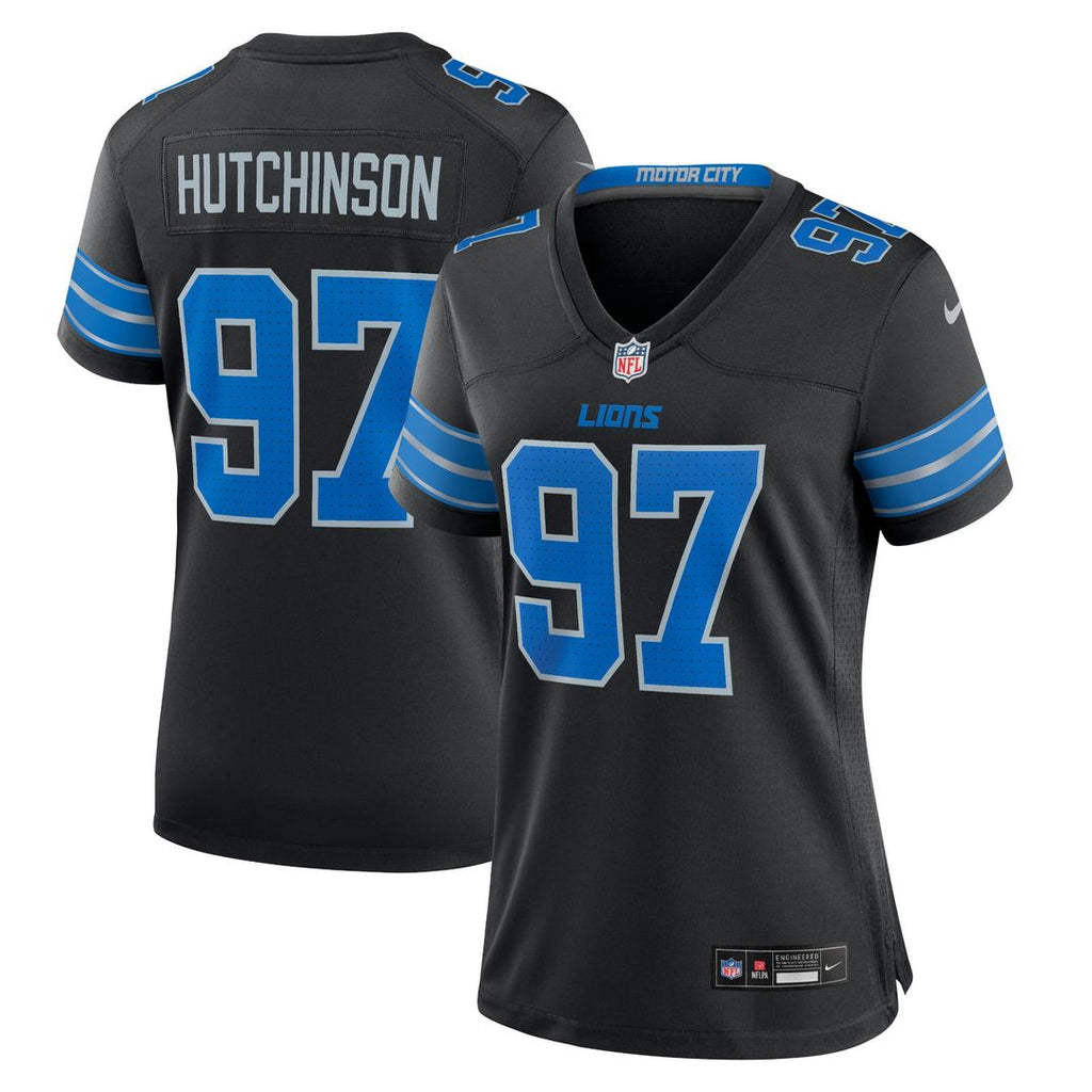 Women's Nike Detroit Lions Aidan Hutchinson Black 2nd Alternate Game NFL Jersey