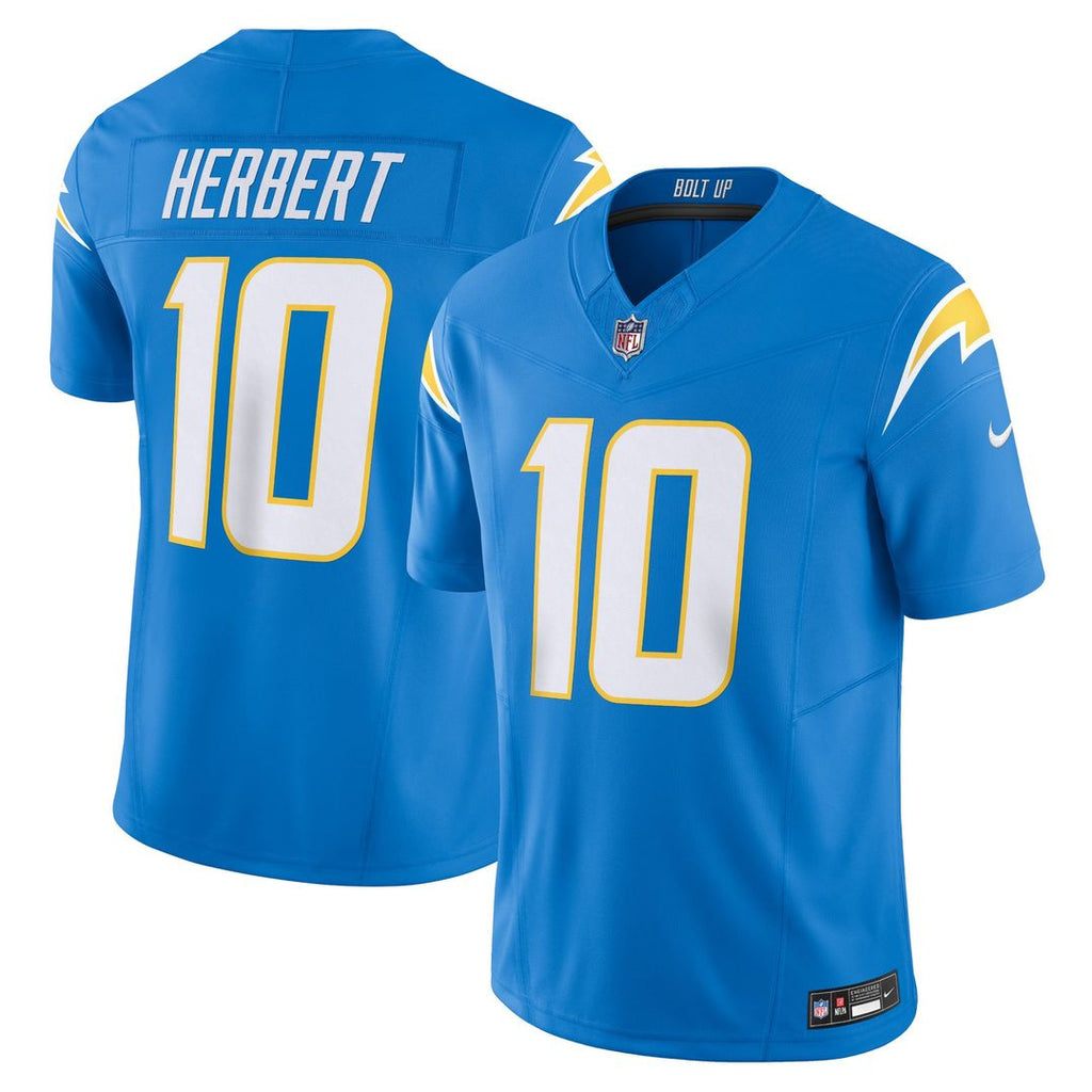 Men's Nike Los Angeles Chargers Justin Herbert Powder Blue Vapor F.U.S.E. Limited NFL Jersey