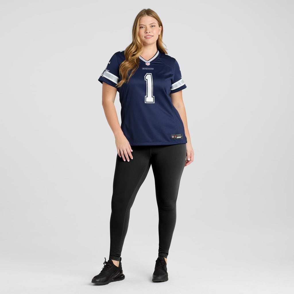 Women's Nike Dallas Cowboys Number 1 Bride Navy Game NFL Jersey