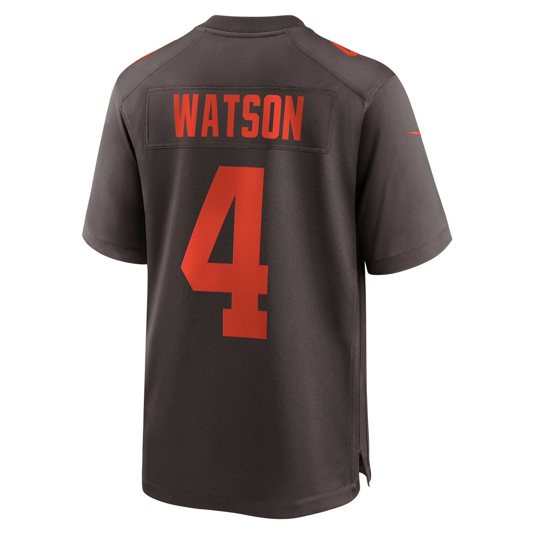 Men's Nike Cleveland Browns Deshaun Watson White Alternate Game NFL Jersey