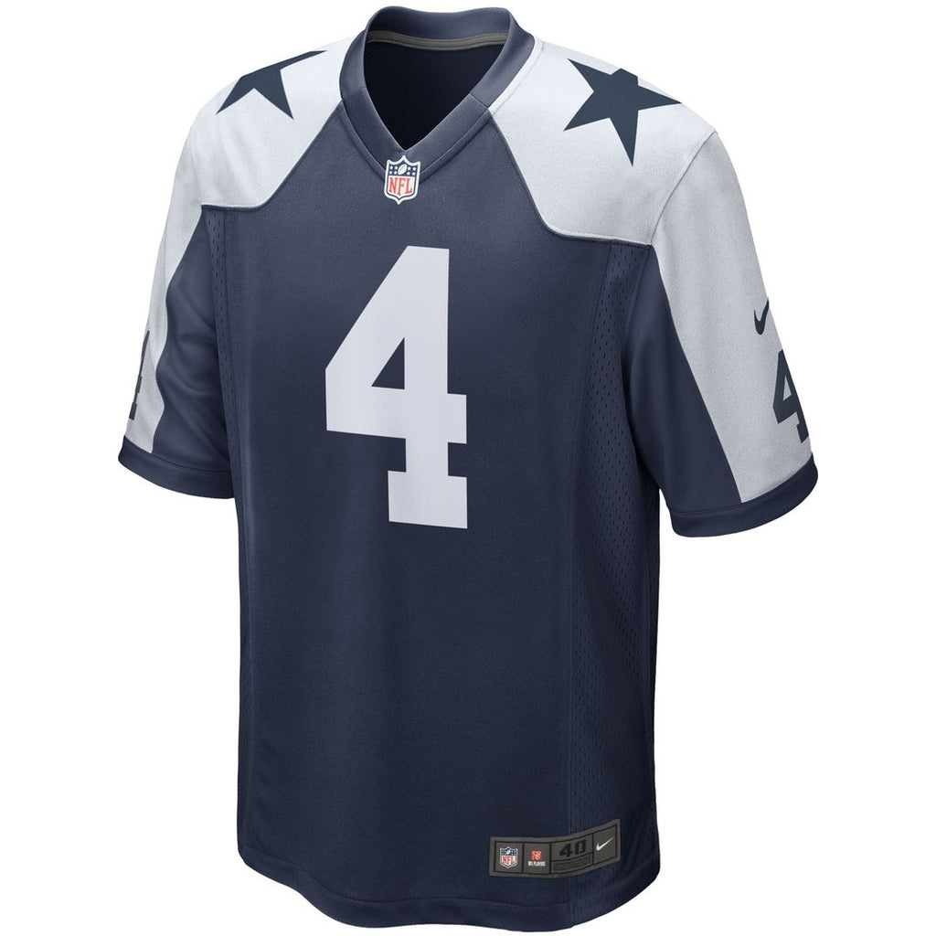 Men's Nike Dallas Cowboys Dak Prescott Navy Alternate Game Team NFL Jersey