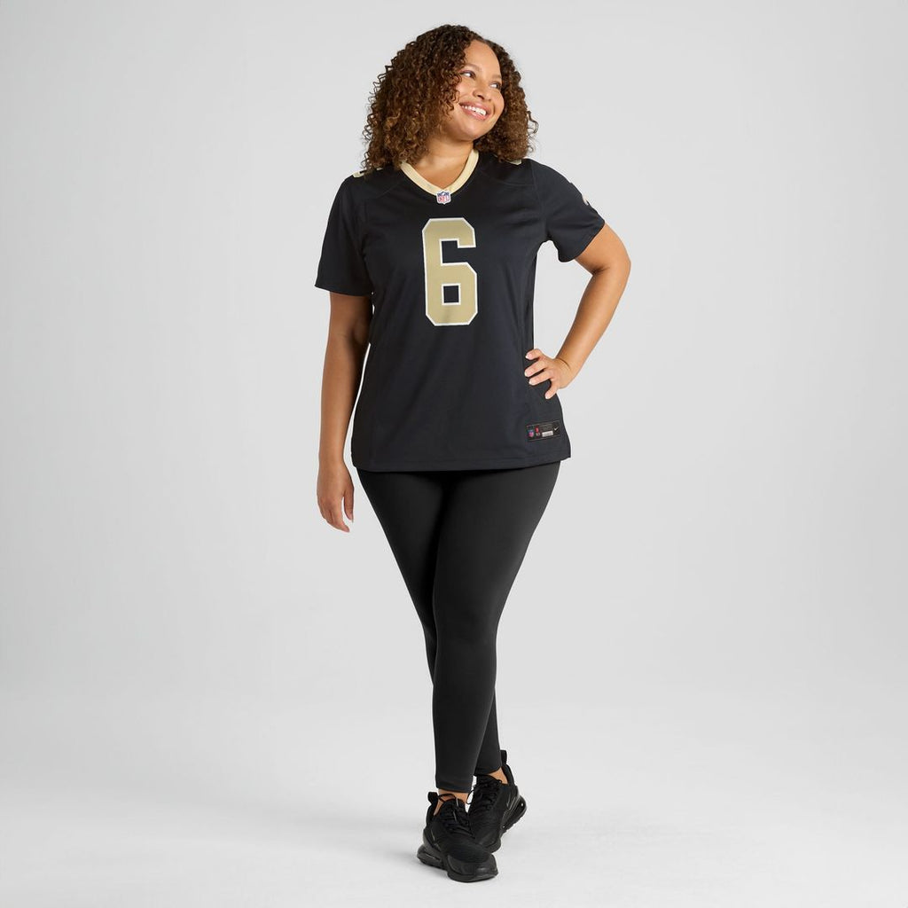 Women's Nike New Orleans Saints Tyler Shough Black Game NFL Jersey