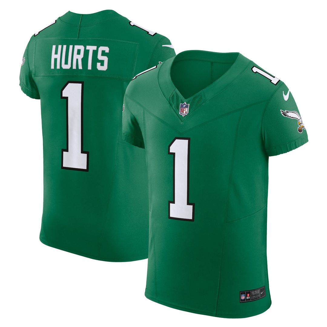 Men's Nike Philadelphia Eagles Jalen Hurts Kelly Green 2nd Alternate Vapor F.U.S.E. Elite NFL Jersey