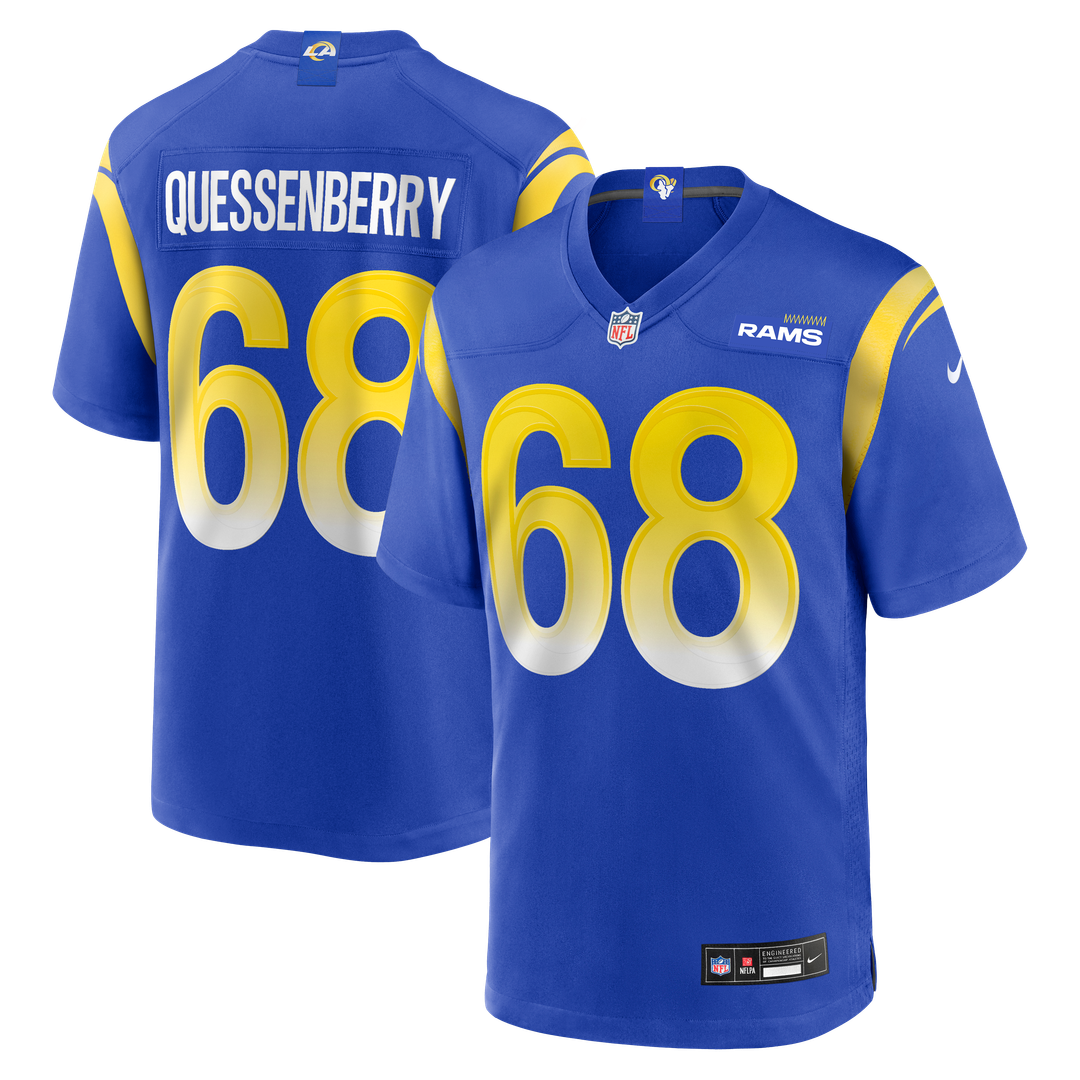 Men's Nike Los Angeles Rams David Quessenberry Royal Team Game NFL Jersey