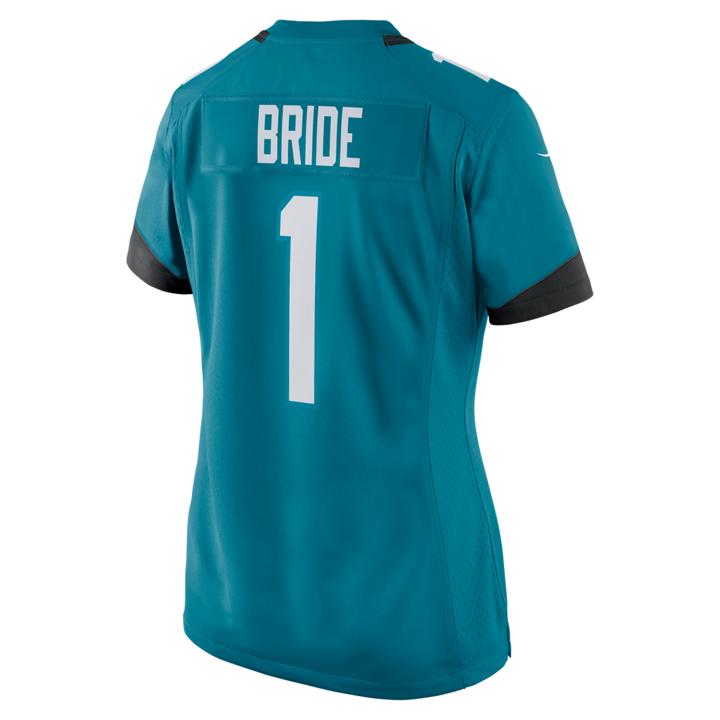 Women's Nike Jacksonville Jaguars Number 1 Bride Teal Game NFL Jersey