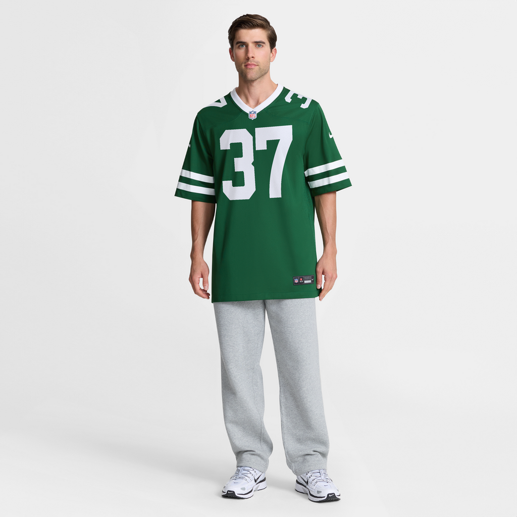 Men's Nike New York Jets Qwan'tez Stiggers Legacy Green Team Game NFL Jersey