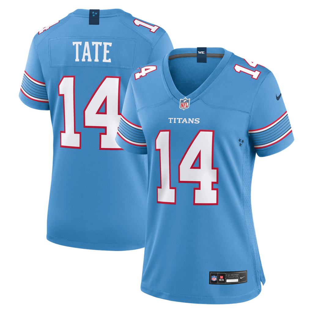 Women's Nike Tennessee Titans Carnell Tate Light Blue Team Game NFL Jersey