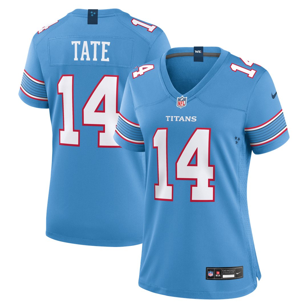 Women's Nike Tennessee Titans Carnell Tate Light Blue Team Game NFL Jersey