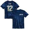 Girls' Youth Seattle Seahawks 12 Fan College Navy Sequin V-Neck Fashion NFL Jersey