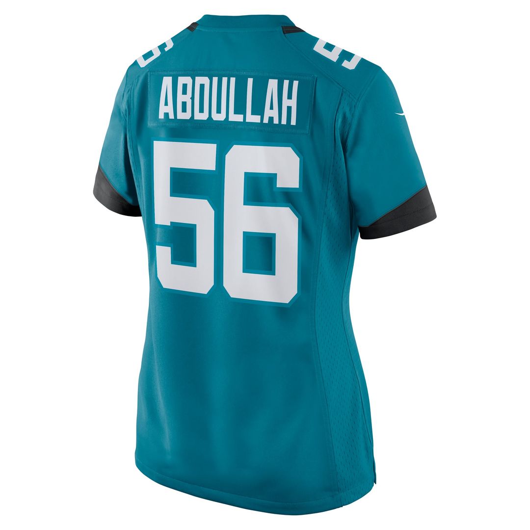 Women's Nike Jacksonville Jaguars Yasir Abdullah Teal Team Game NFL Jersey