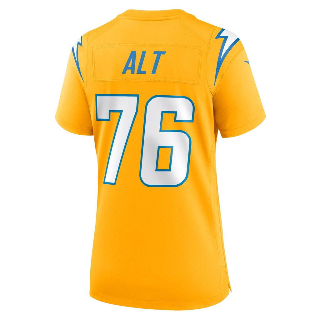 Women's Nike Los Angeles Chargers Joe Alt Gold Alternate Charger Power Game NFL Jersey