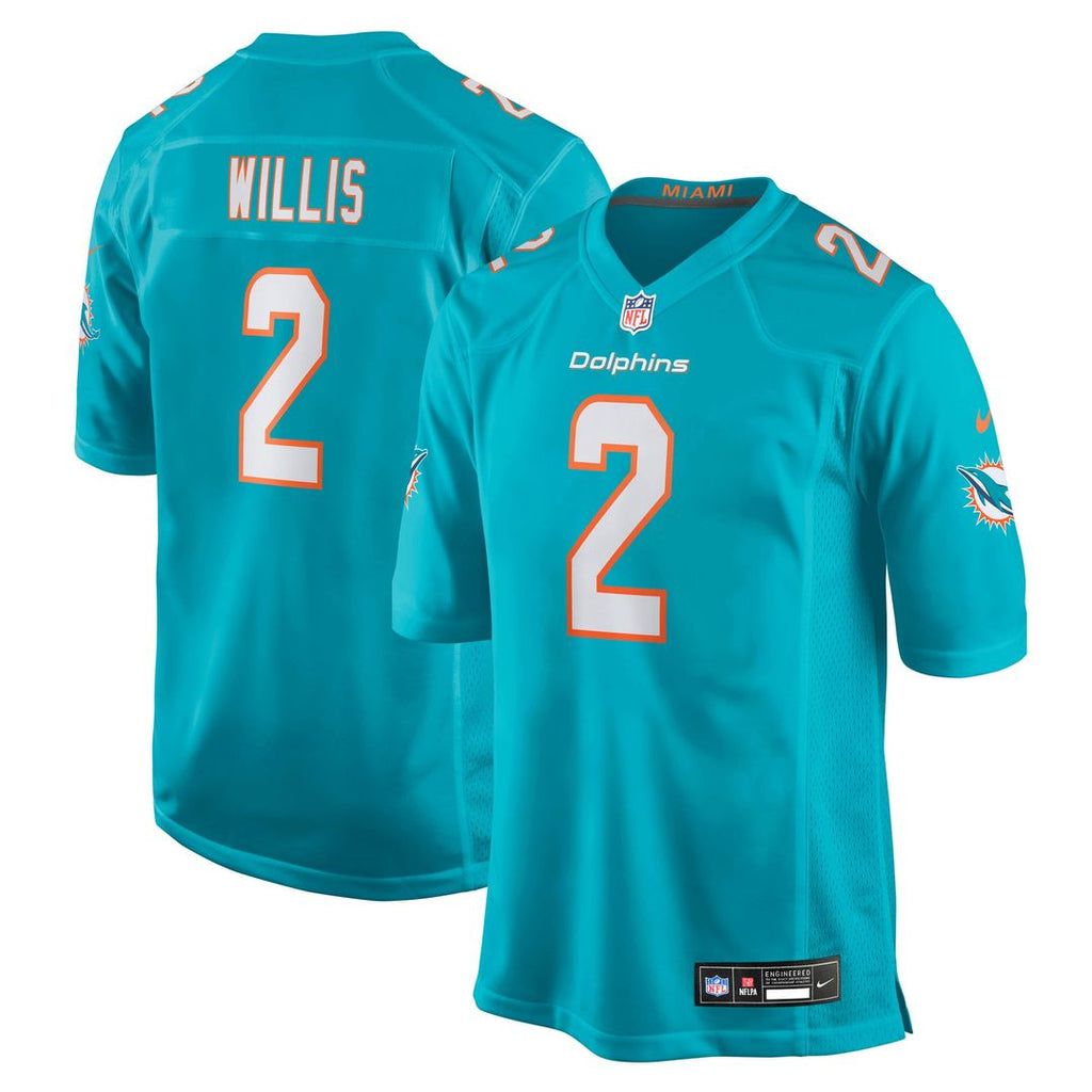 Men's Nike Miami Dolphins Malik Willis Aqua Game NFL Jersey