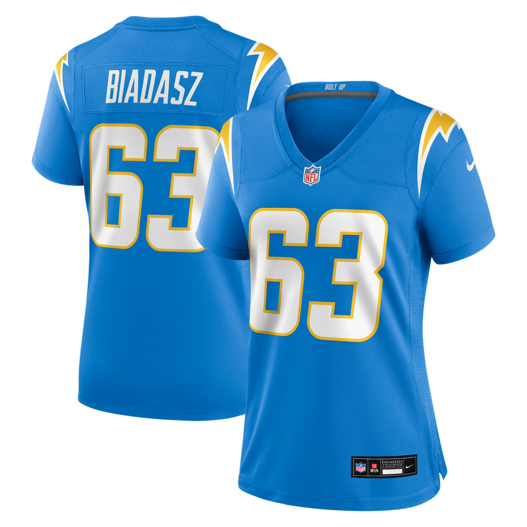 Women's Nike Los Angeles Chargers Tyler Biadasz Powder Blue Team Game NFL Jersey