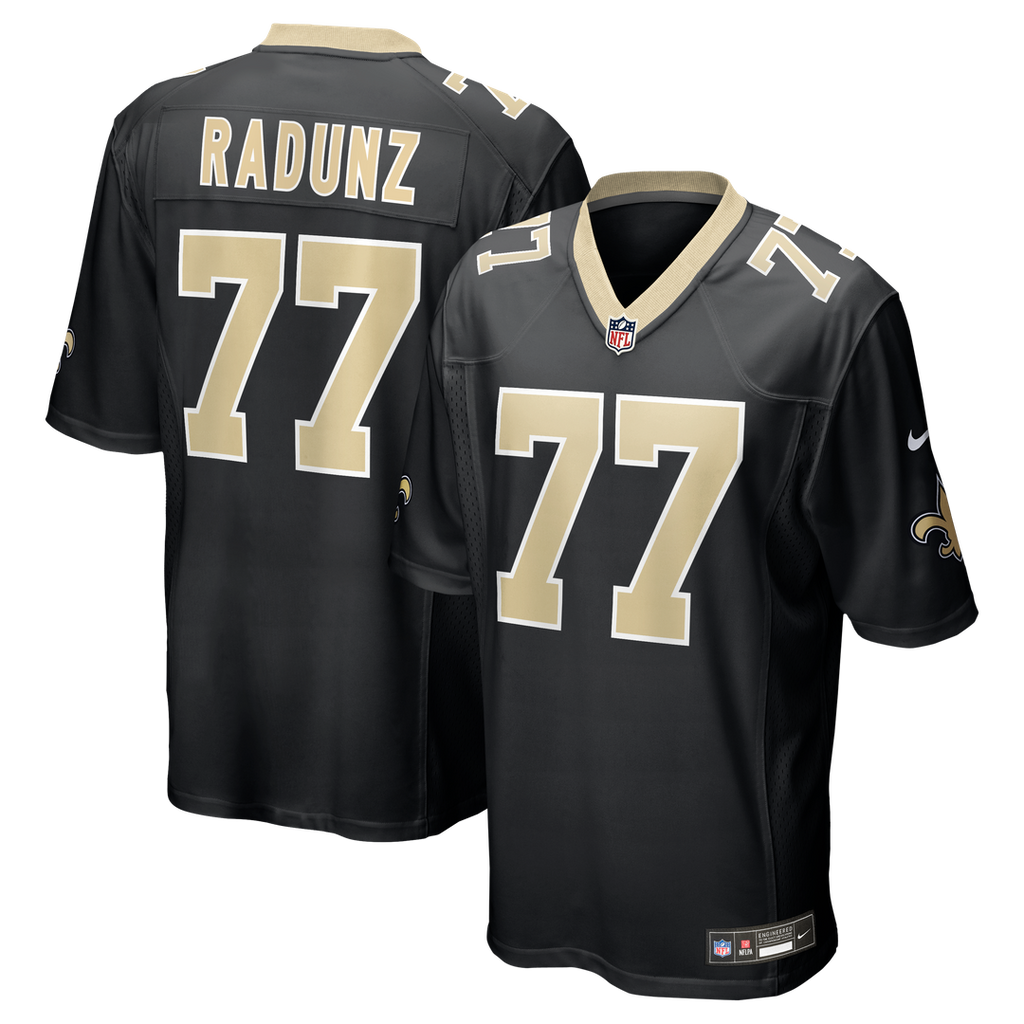 Men's Nike New Orleans Saints Dillon Radunz Black Team Game NFL Jersey
