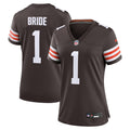 Women's Nike Cleveland Browns Number 1 Bride Brown Game NFL Jersey