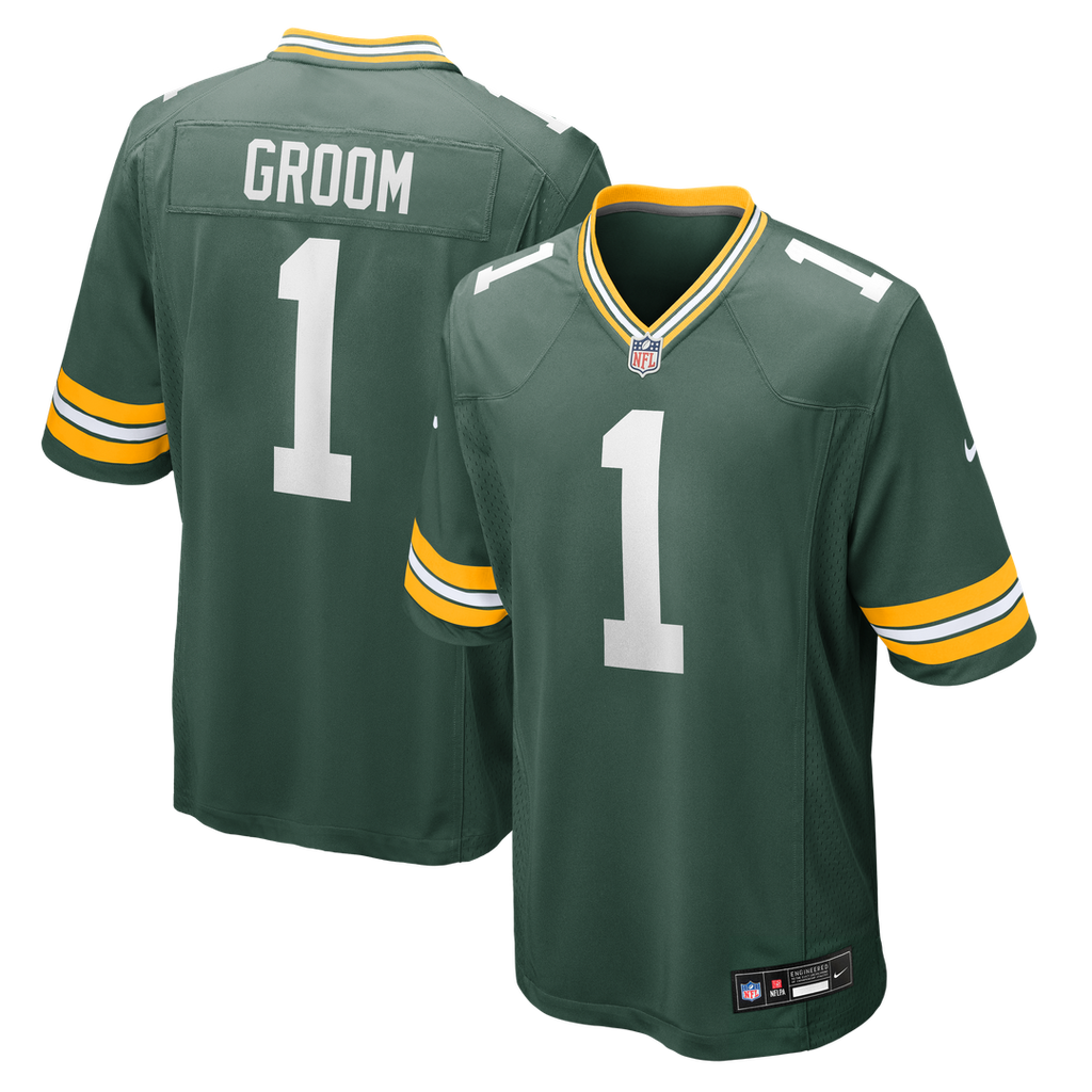 Men's Nike Green Bay Packers Number 1 Groom Green Game NFL Jersey