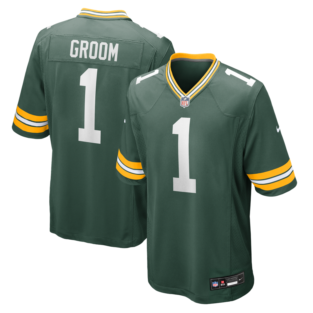 Men's Nike Green Bay Packers Number 1 Groom Green Game NFL Jersey