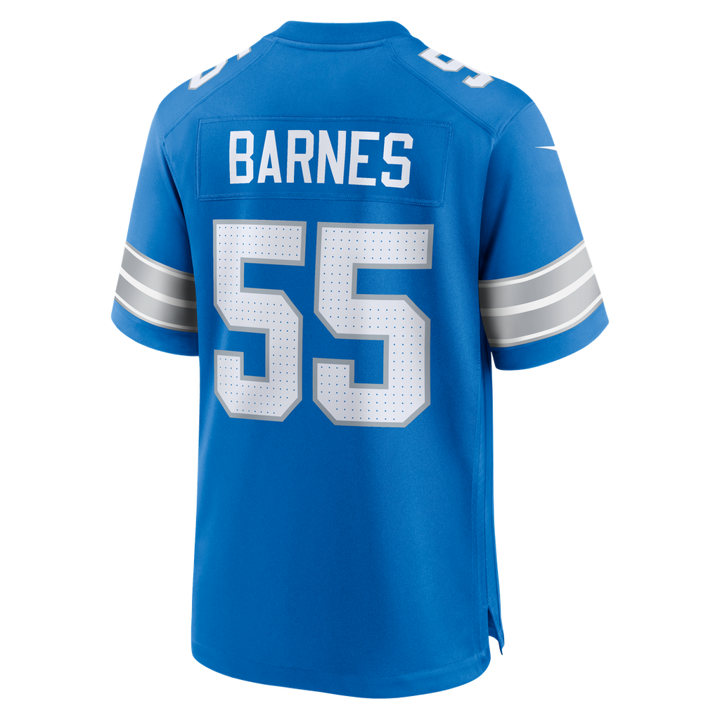 Men's Nike Detroit Lions Derrick Barnes Blue Team Game NFL Jersey