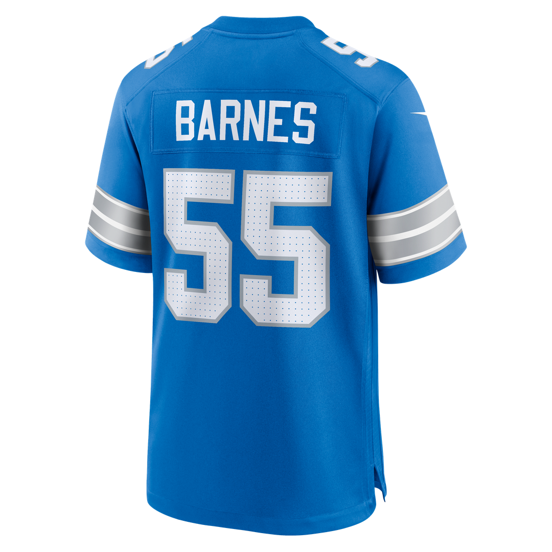 Men's Nike Detroit Lions Derrick Barnes Blue Team Game NFL Jersey