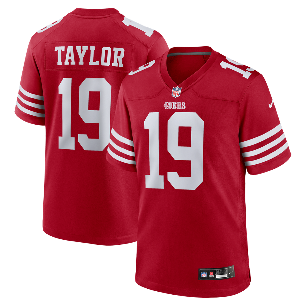 Men's Nike San Francisco 49ers Trent Taylor Scarlet Team Game NFL Jersey