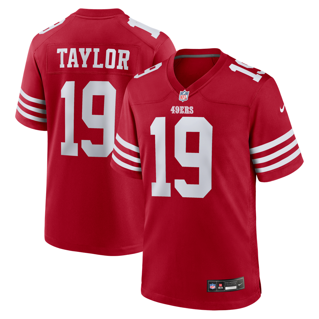 Men's Nike San Francisco 49ers Trent Taylor Scarlet Team Game NFL Jersey