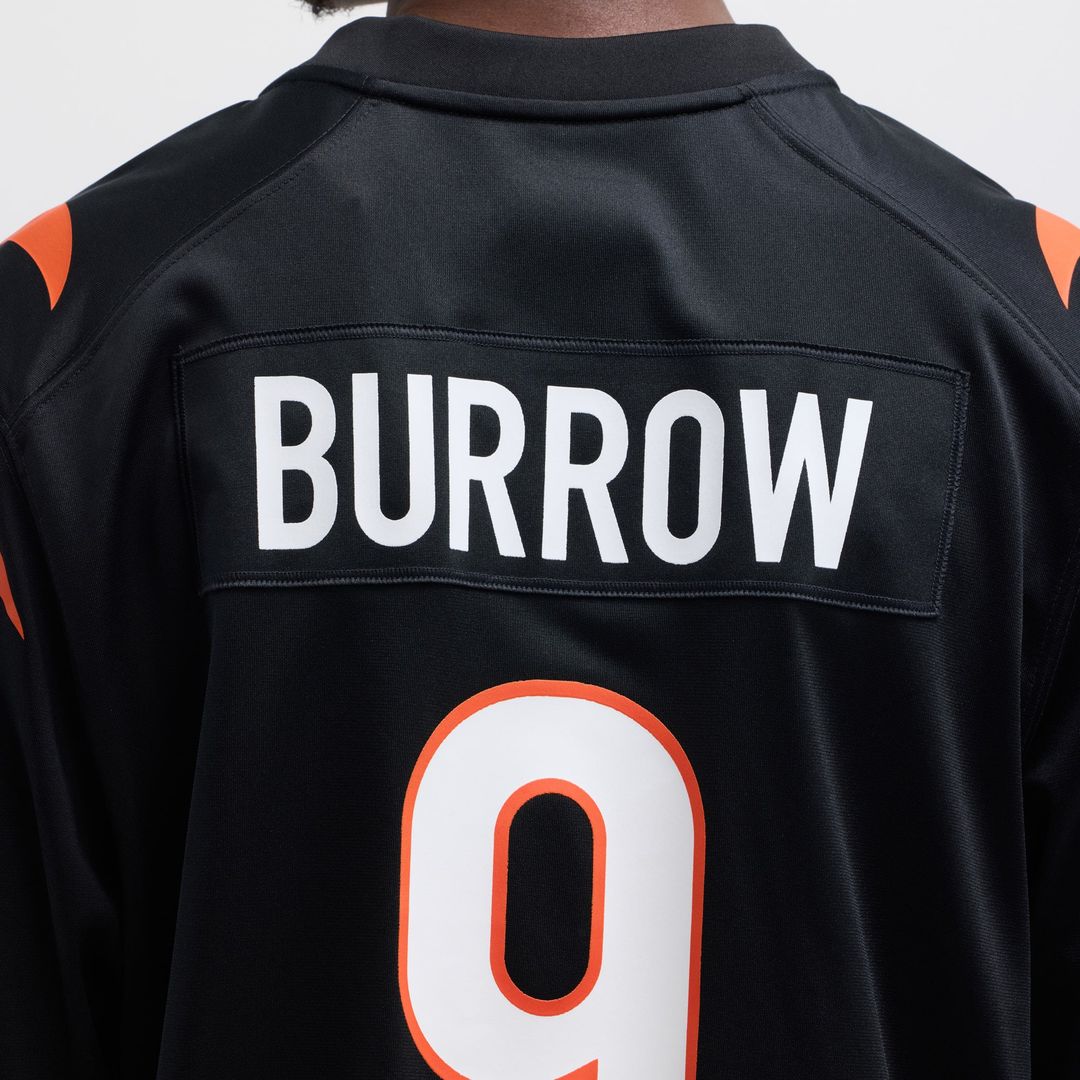 Men's Nike Cincinnati Bengals Joe Burrow Black Player Game NFL Jersey