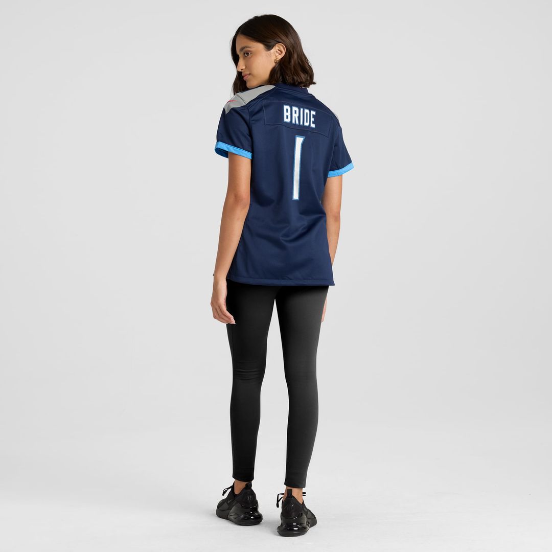Women's Nike Tennessee Titans Number 1 Bride Navy Game NFL Jersey