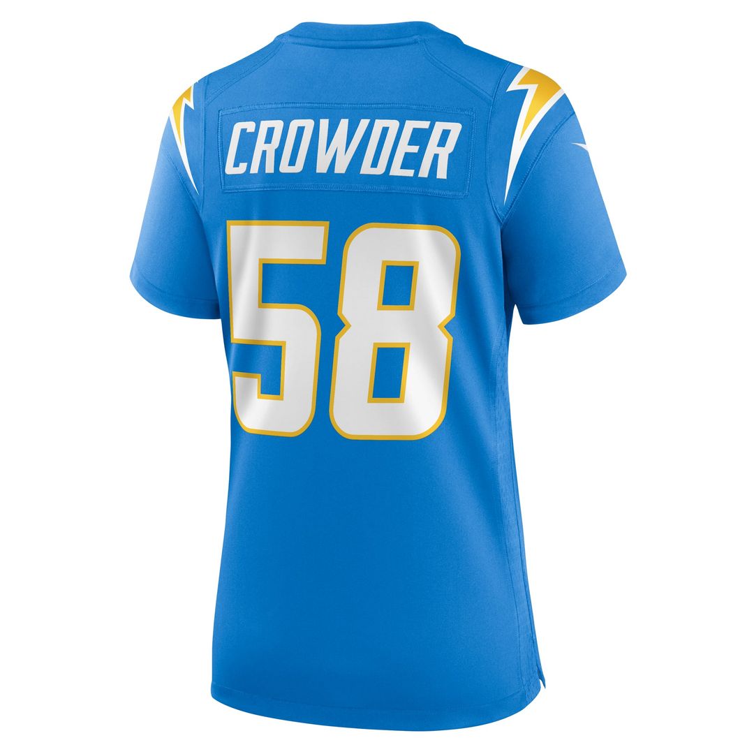 Women's Nike Los Angeles Chargers Tae Crowder Powder Blue Team Game NFL Jersey
