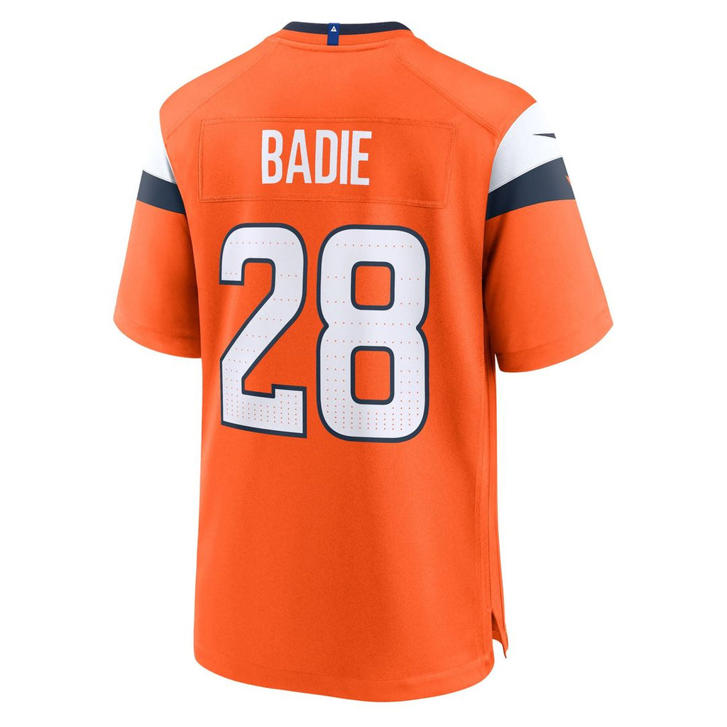 Men's Nike Denver Broncos Tyler Badie Orange Team Game NFL Jersey