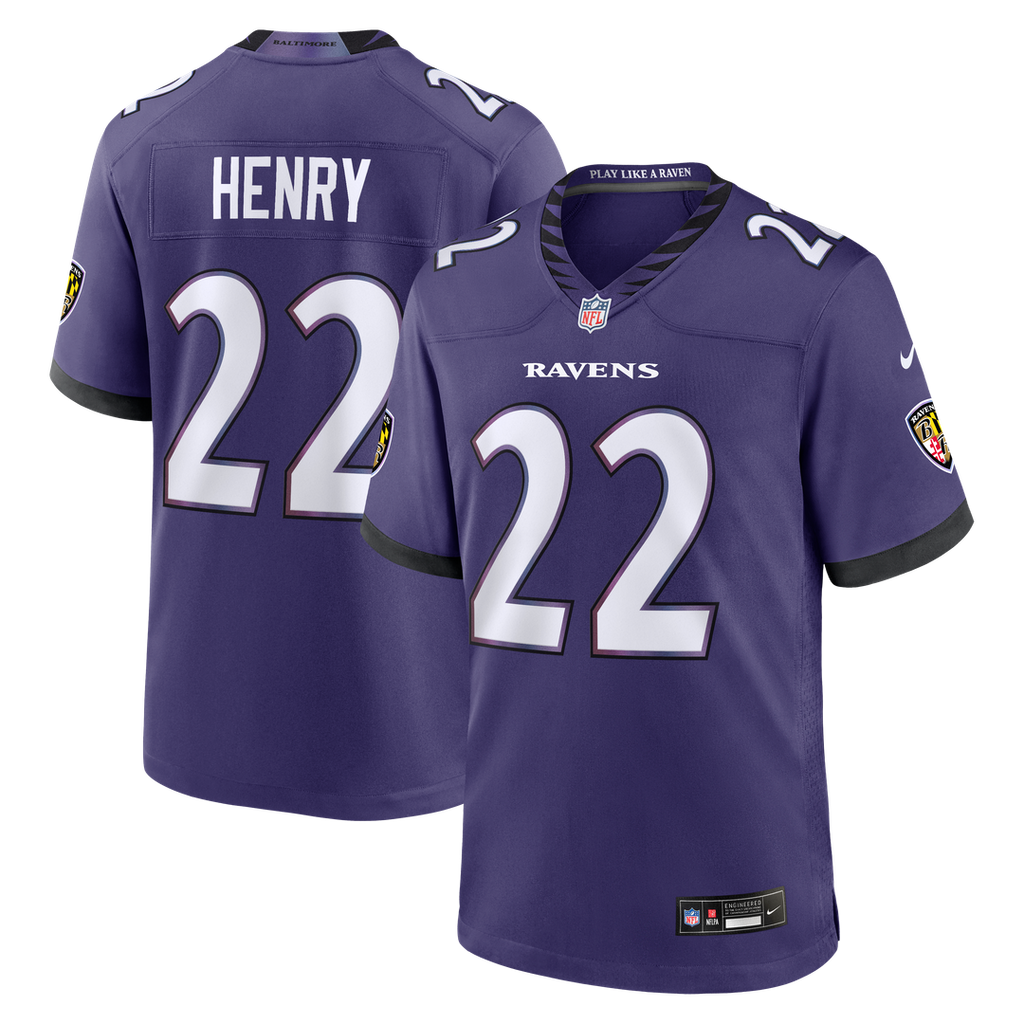 Men's Nike Baltimore Ravens Derrick Henry Purple Team Game NFL Jersey