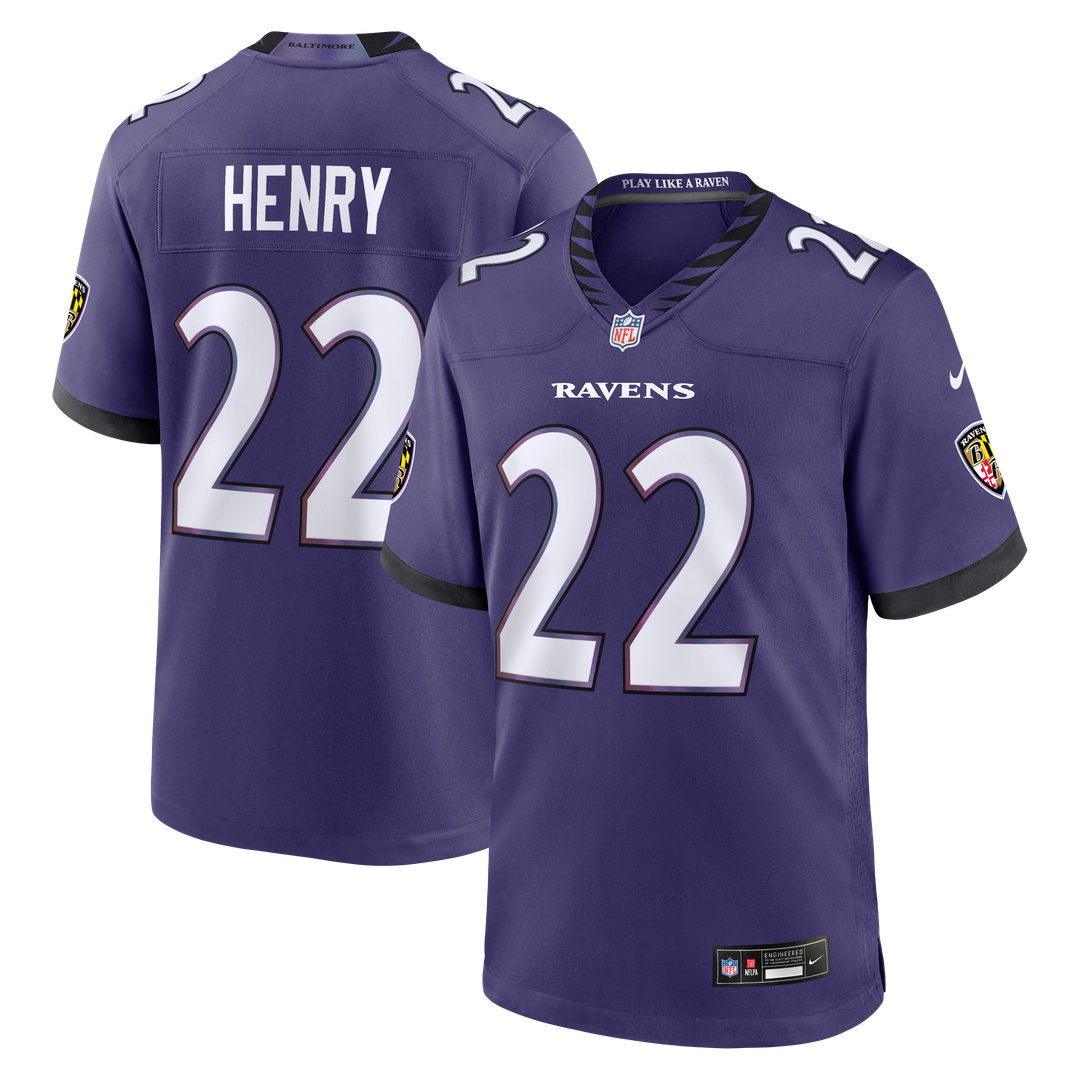 Men's Nike Baltimore Ravens Derrick Henry Purple Team Game NFL Jersey